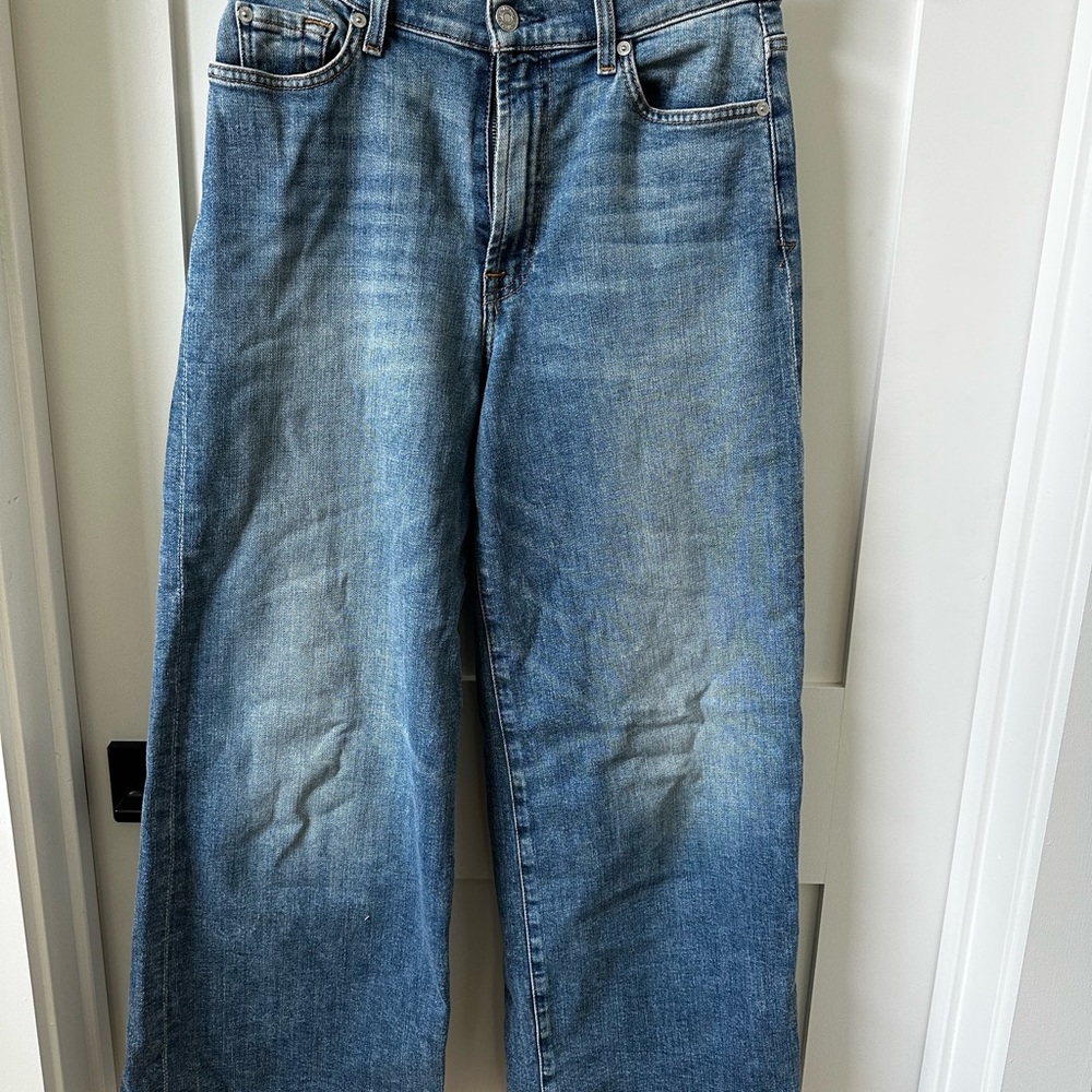 7 For All Mankind Blue Ankle Cropped Jo Jeans